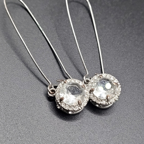 Christmas ornament themed drop earrings with Cubic zirconia. - Picture 6 of 8